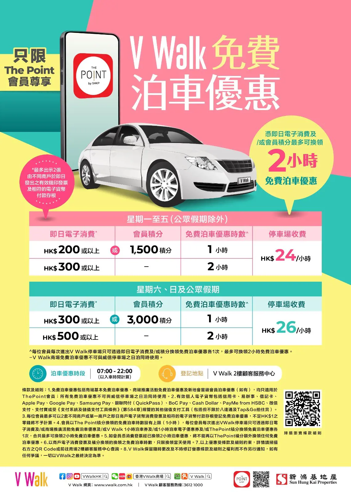 V Walk免費泊車優惠26年